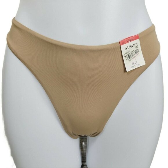 Vintage Alfani Underneath Tan Thong XSmall HTF Shaping Nylon Spandex Everyday - Picture 1 of 8